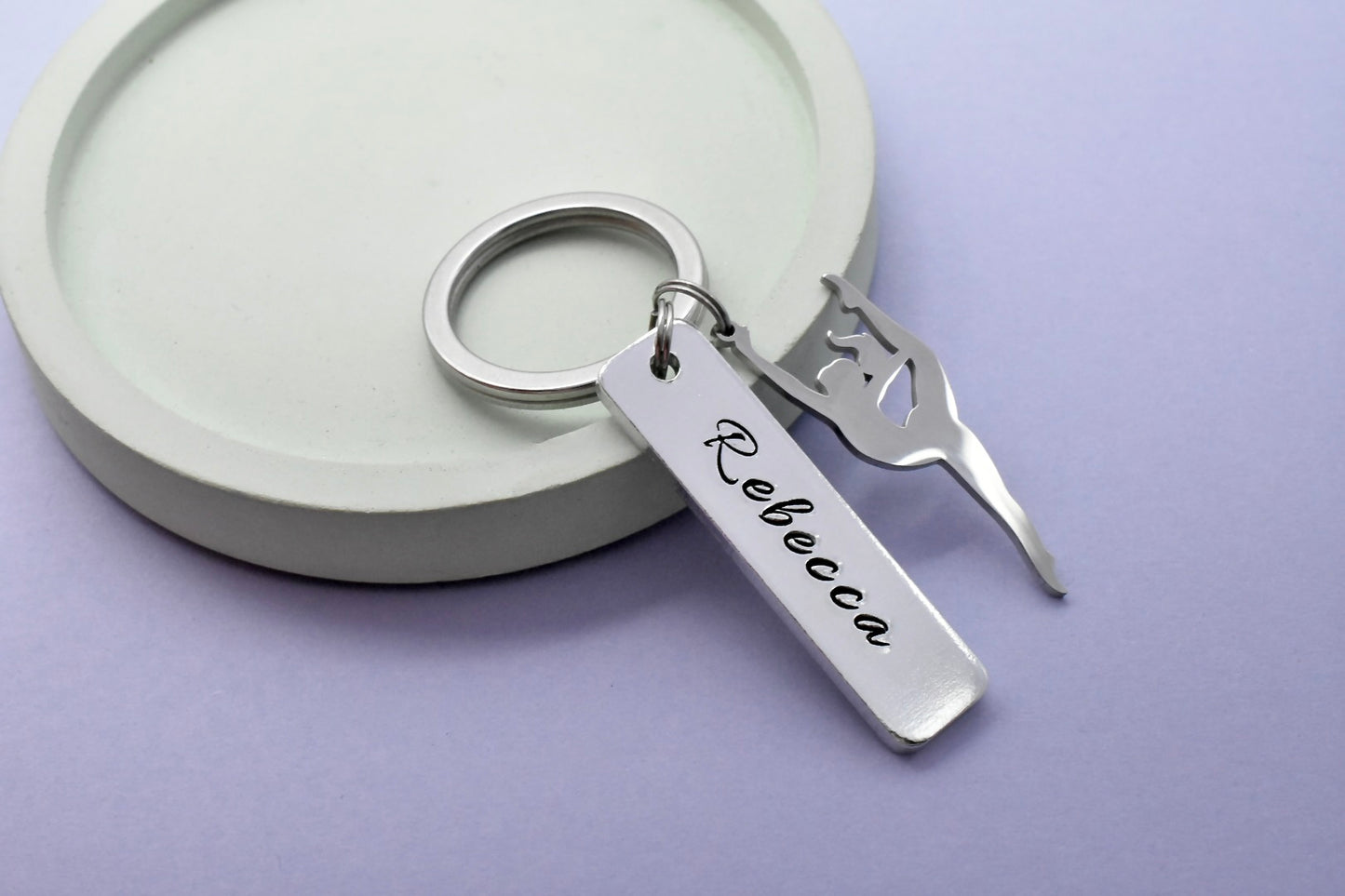 Personalised Gymnatics Keyring • Gymnast Key Ring • Dancing Keychain • Dancer Gift • Performer • Acrobat • Athlete Gift • Aerialist
