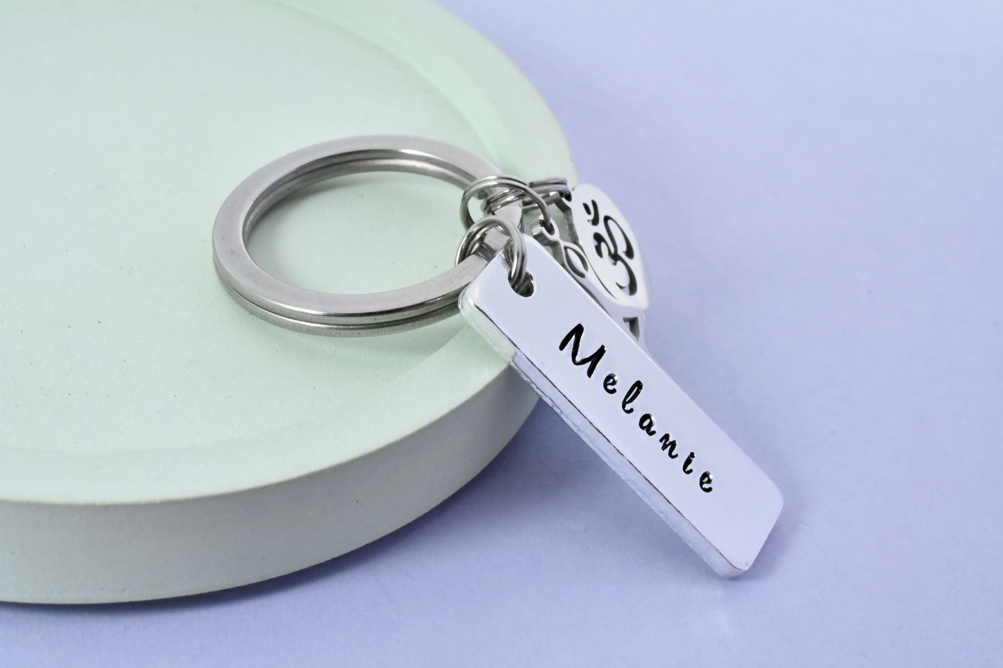 Personalised Yoga Keyring • Spiritual Key Ring • Yoga Pose Keychain • Om Gift • Meditation • Yogi Gift