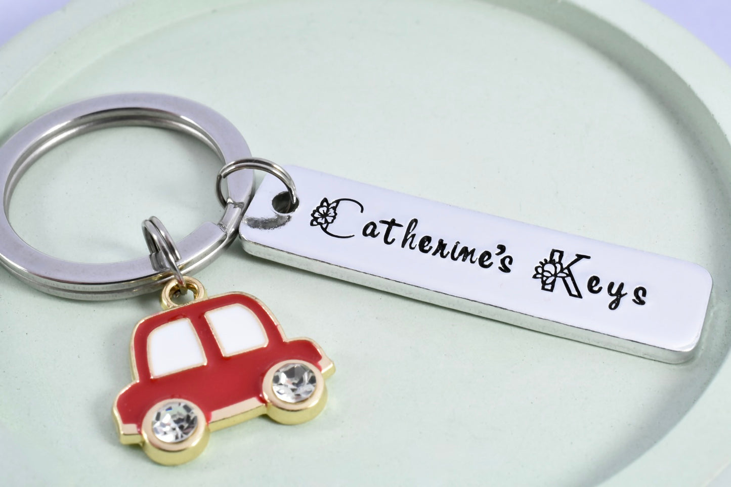 Personalised Car Keyring • Motorist Key Ring • 1st Car Keychain • Just Passed Gift • Driving Lessons Keyring • Driving Gift • New Driver