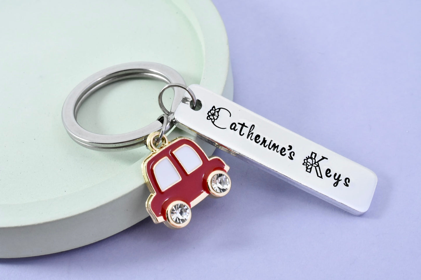 Personalised Car Keyring • Motorist Key Ring • 1st Car Keychain • Just Passed Gift • Driving Lessons Keyring • Driving Gift • New Driver