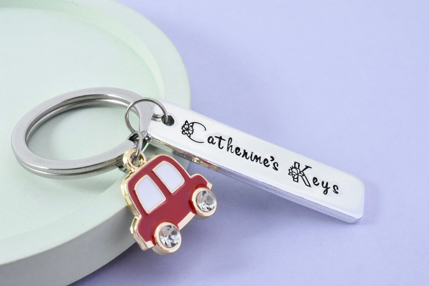 Personalised Car Keyring • Motorist Key Ring • 1st Car Keychain • Just Passed Gift • Driving Lessons Keyring • Driving Gift • New Driver