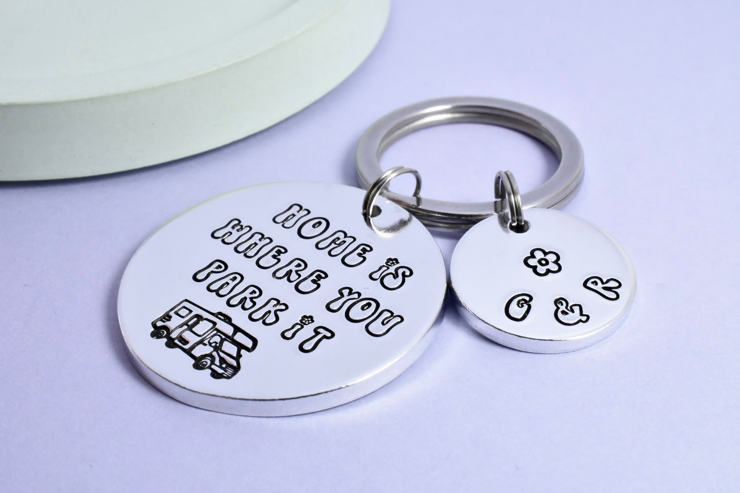 Home Is Where You Park It Keyring • Personalised Caravan Keychain • Gift For Camping Enthusiast • Campervan Keys • Caravaner • Motorhome