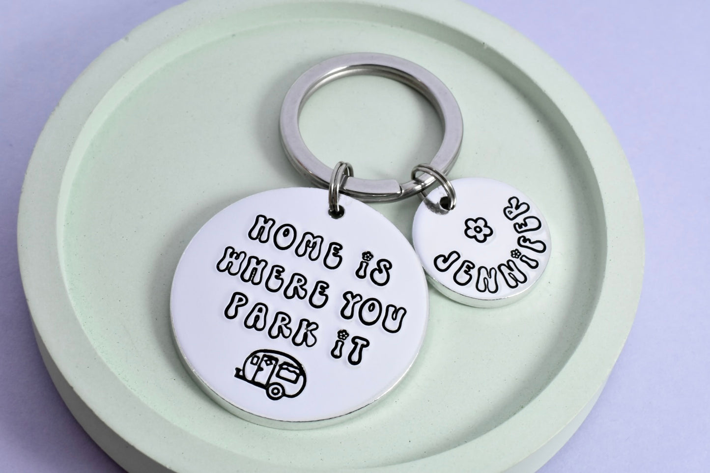 Home Is Where You Park It Keyring • Personalised Caravan Keychain • Gift For Camping Enthusiast • Campervan Keys • Caravaner • Motorhome