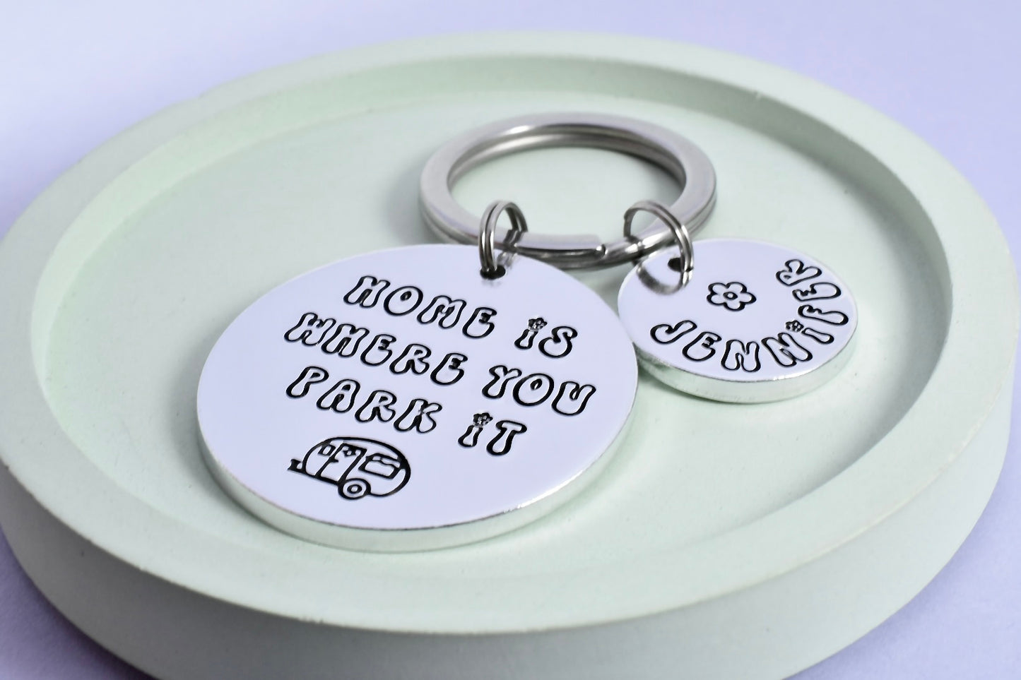 Home Is Where You Park It Keyring • Personalised Caravan Keychain • Gift For Camping Enthusiast • Campervan Keys • Caravaner • Motorhome