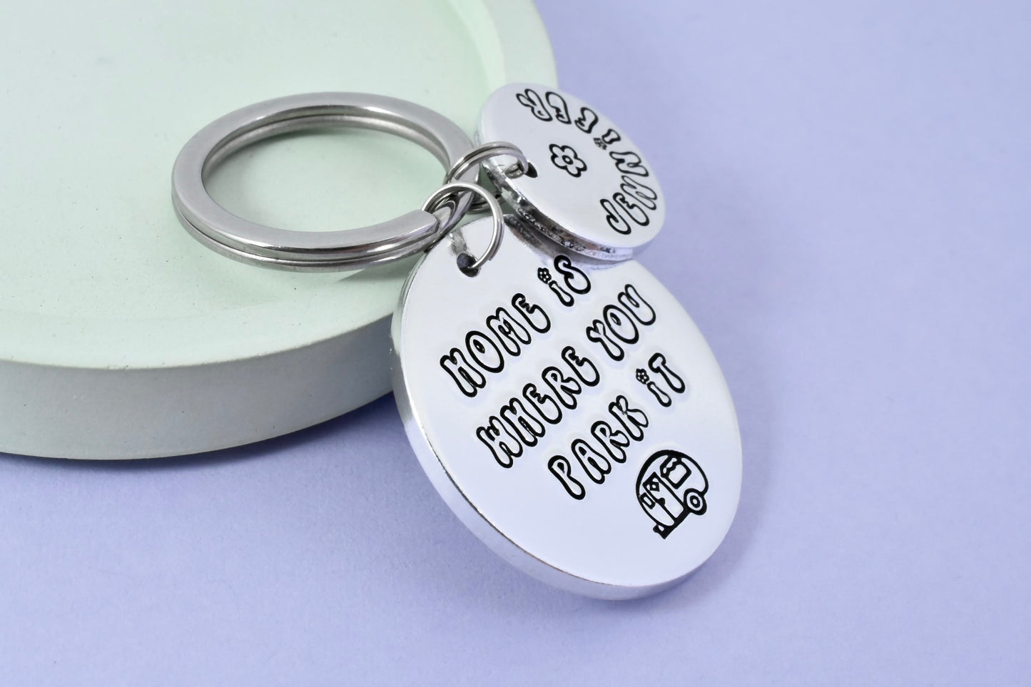 Home Is Where You Park It Keyring • Personalised Caravan Keychain • Gift For Camping Enthusiast • Campervan Keys • Caravaner • Motorhome