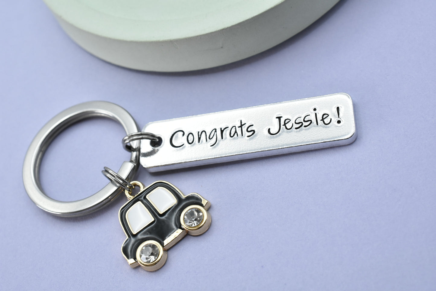 Personalised Car Keyring • Motorist Key Ring • 1st Car Keychain • Just Passed Driving Test Gift • Congrats • Driving Gift • New Driver