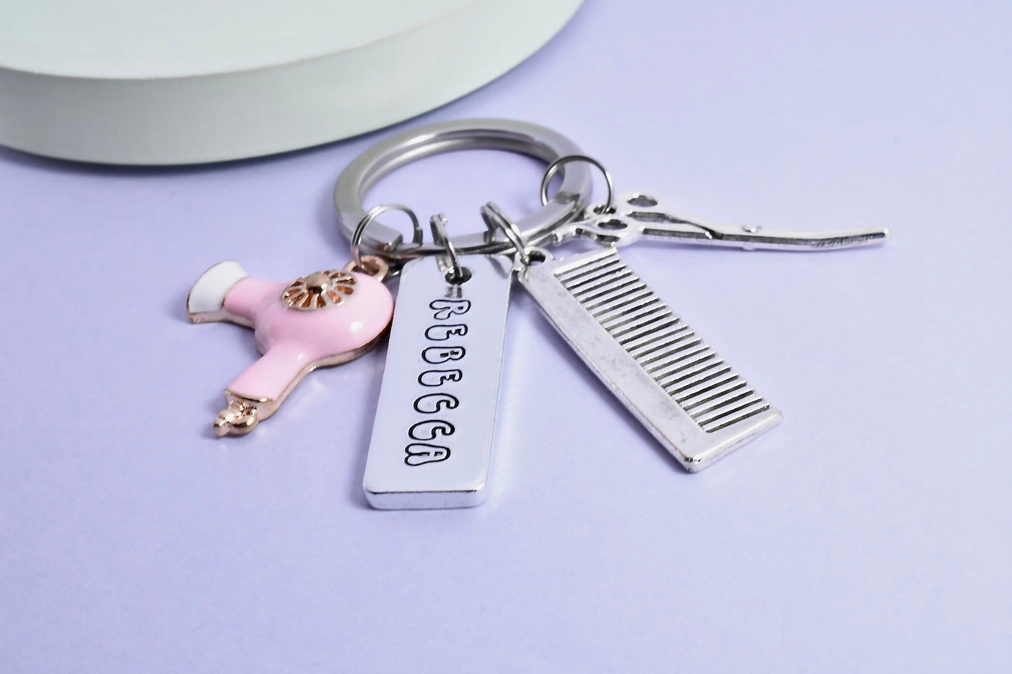 Personalised Hairdressers Keyring • Hair Stylists Key Ring • Newly Qualified Hair Tech Keychain • New Salon Gift
