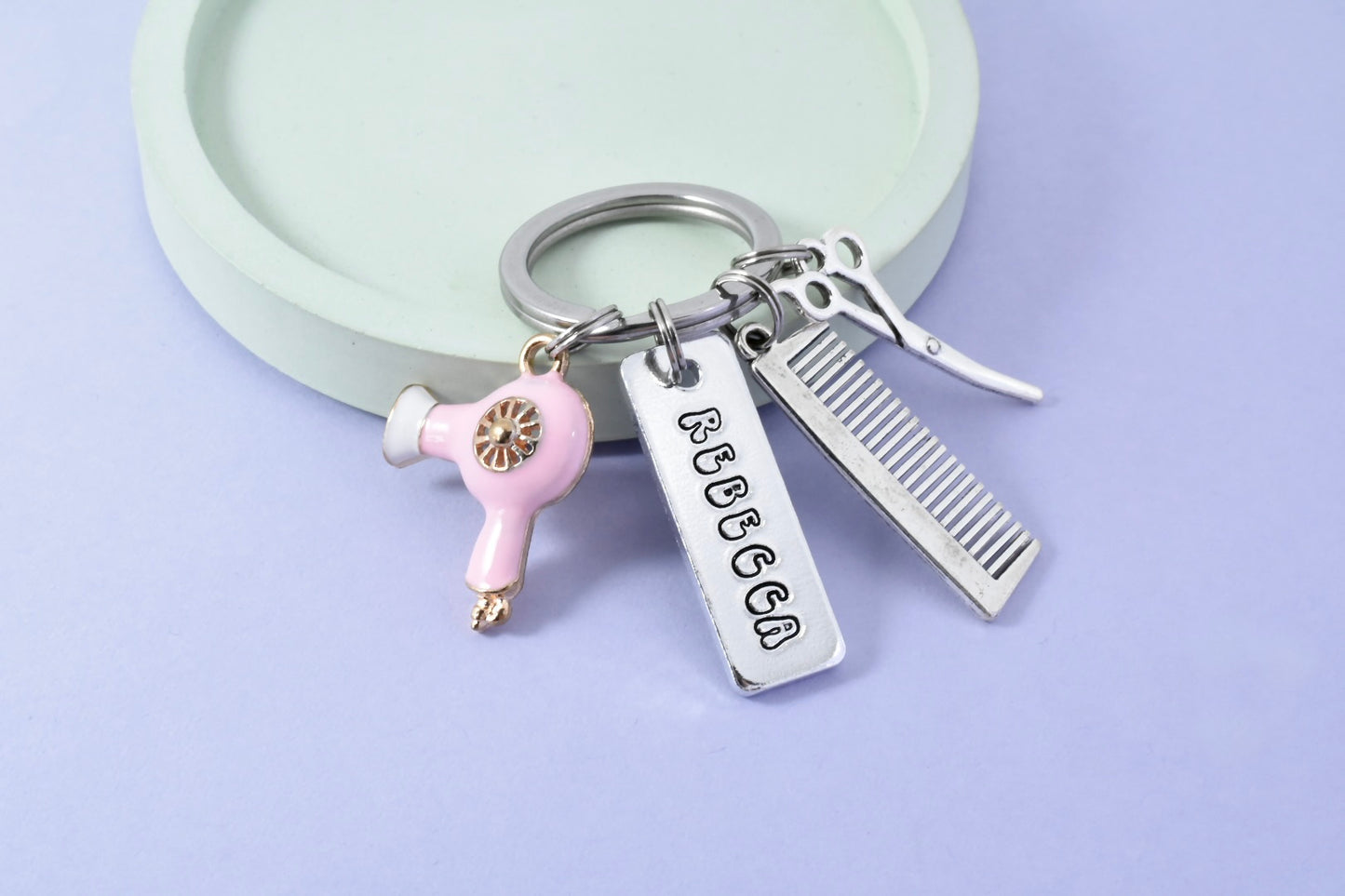 Personalised Hairdressers Keyring • Hair Stylists Key Ring • Newly Qualified Hair Tech Keychain • New Salon Gift