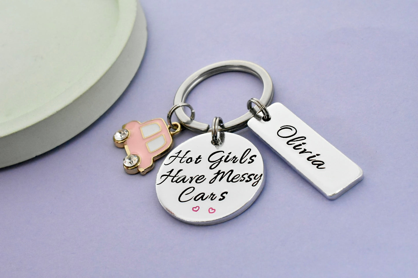 Personalised Hot Girls Have Messy Cars Keyring