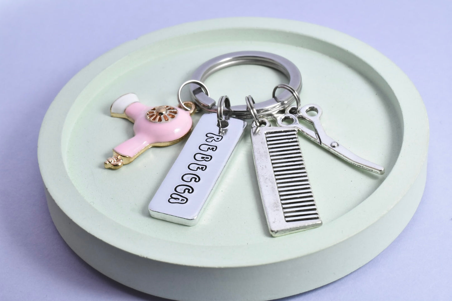 Personalised Hairdressers Keyring • Hair Stylists Key Ring • Newly Qualified Hair Tech Keychain • New Salon Gift