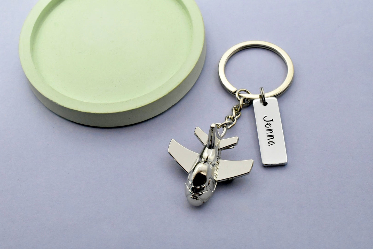 Personalised Travel Safely Aeroplane Keyring