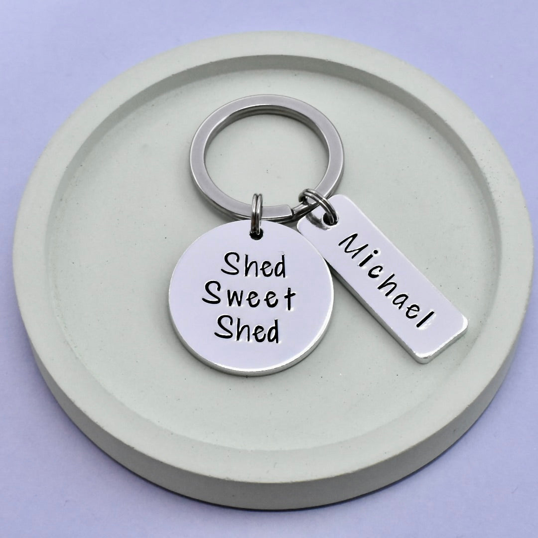 Shed Sweet Shed Keyring • Personalised Shed Keychain • Shed Keys • Gift For Him • His Shed • Her Shed • Her Shed • Tool Shed Gift