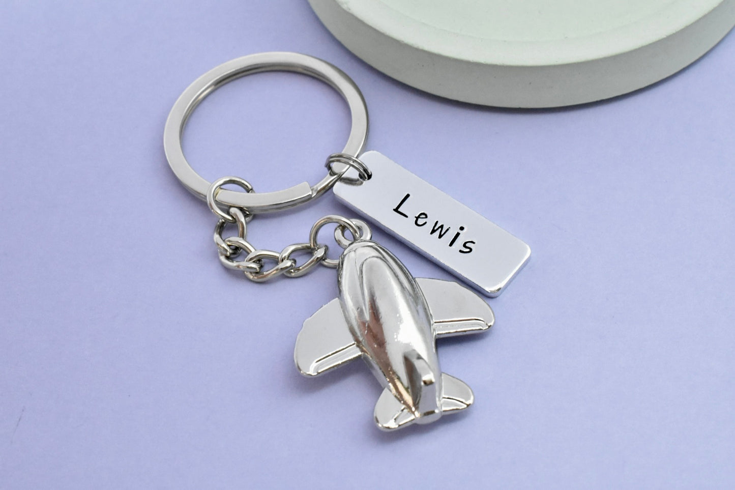 Airplane Keyring • Pilot Gift • Personalised Traveller Gift • Travel Safely • Air Hostess Gift • Cabin Crew Keyring
