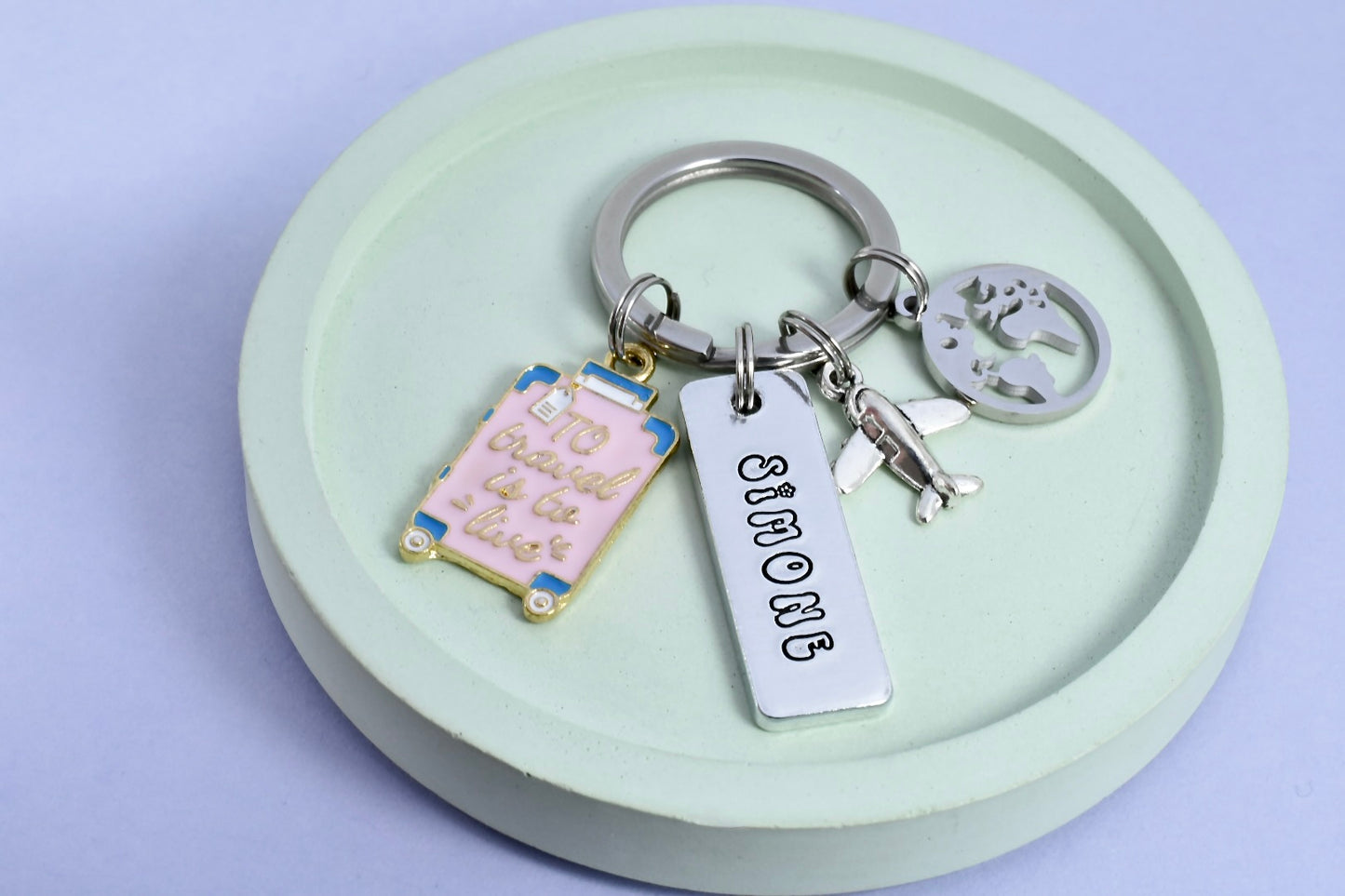 Personalised Travel Keyring • Backpacking Key Ring • Emigrating Gift • Friend Going Travelling • Goodbye Gift • Traveller Present • Gap Year