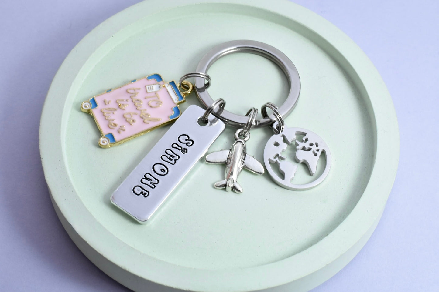 Personalised Travel Keyring • Backpacking Key Ring • Emigrating Gift • Friend Going Travelling • Goodbye Gift • Traveller Present • Gap Year