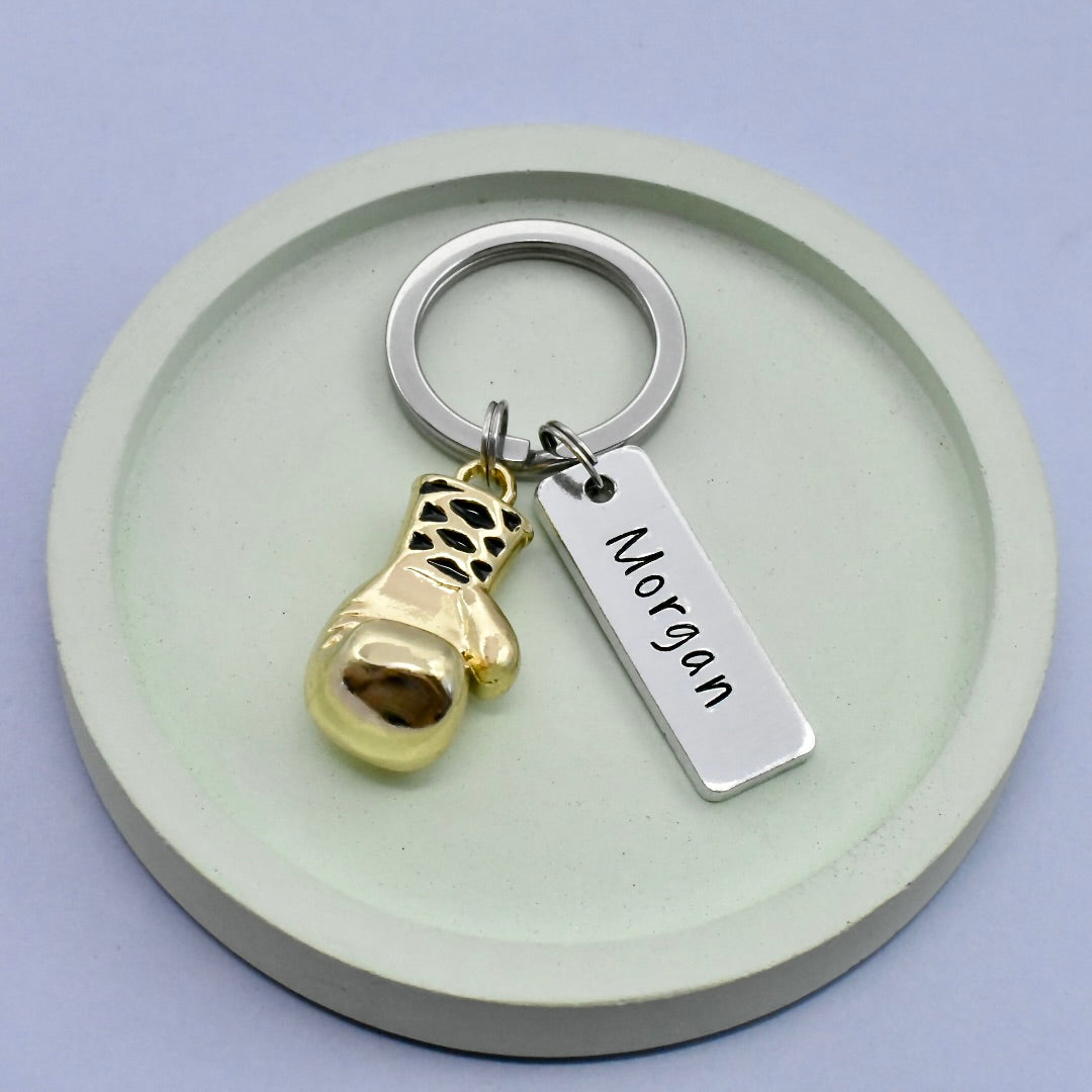Personalised Boxing Keyring • Boxer Key Ring • Boxing Fitness Keychain • Fighter Gift • Boxing Glove • Heavyweight • Featherweight Boxer