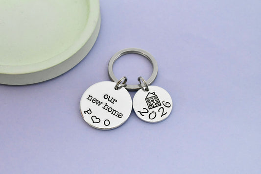 Personalised Our New Home Keyring for Couples