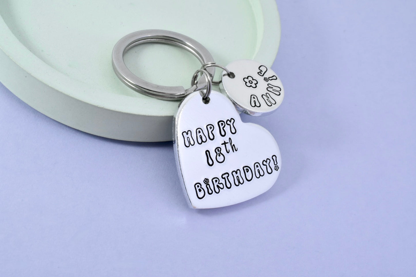 Personalised Birthday Flower Power Keyring • Happy 18th Birthday • Birthday Gift • 21st • 60th • Any Age