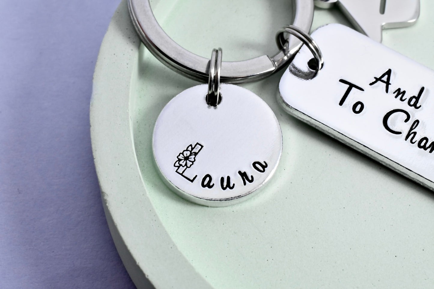 Personalised "And Off She Went To Change The World" Keyring • Graduation Keyring • Optional Mortarboard Charm • Grad Gift • Leaving Home