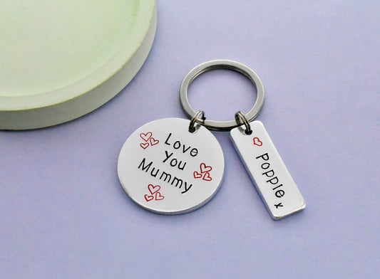Personalised “Love You Mummy” Keyring - Handmade Keepsake Gift for Mum