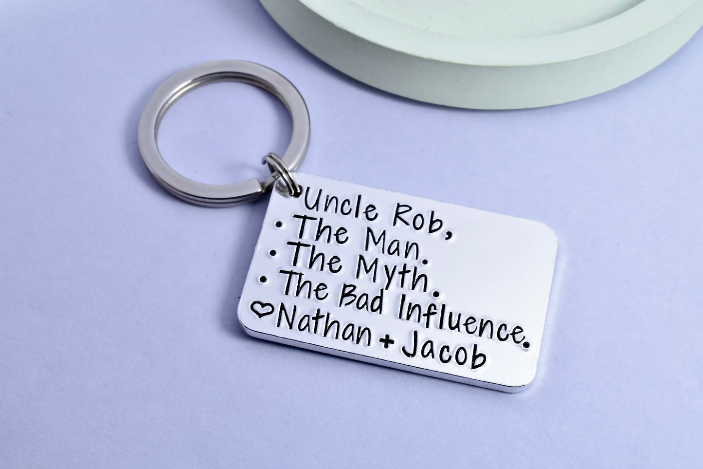 Uncle Keyring • Personalised Uncle Gift • The Man, The Myth, The Bad Influence • Stocking Filler • Funny Present