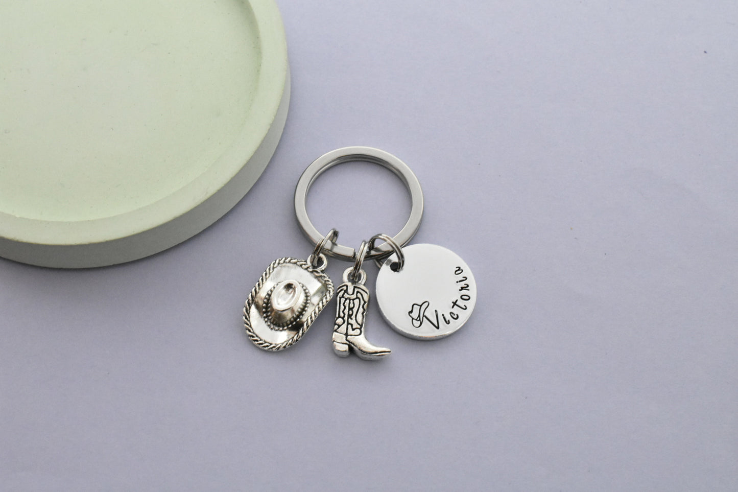 Personalised Cowgirl Keyring
