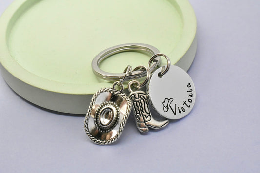 Personalised Cowgirl Keyring
