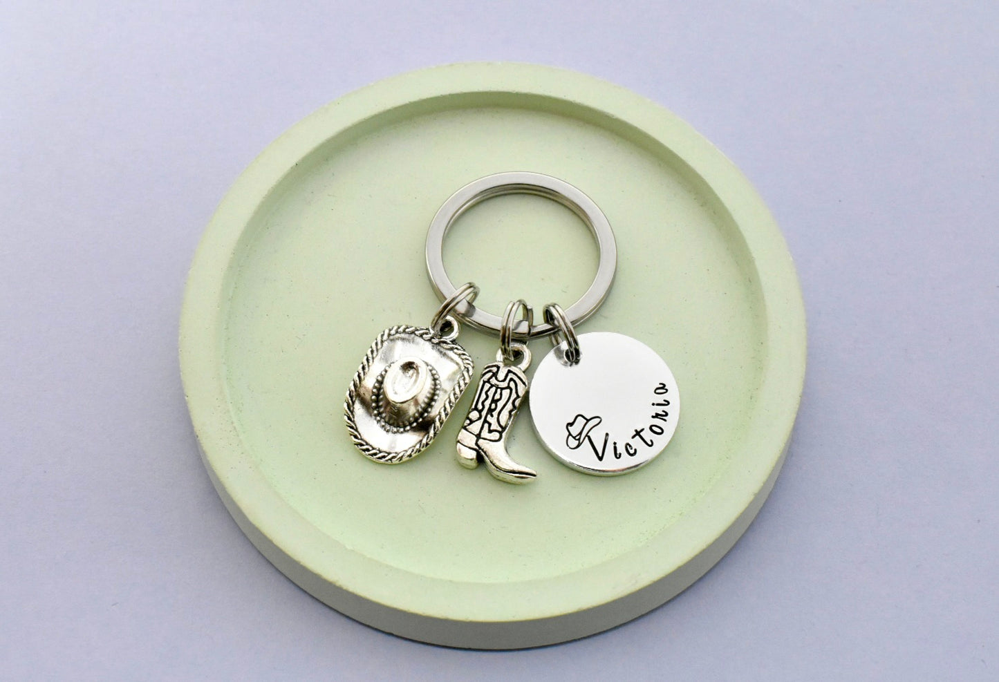 Personalised Cowgirl Keyring