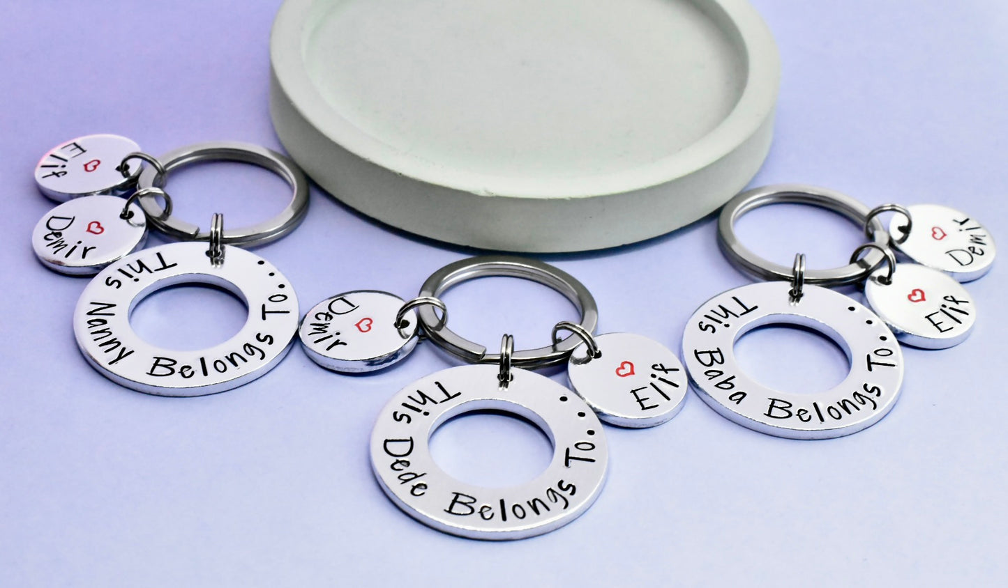 This Mummy Belongs To Keyring • Nanny Gift • For Daddy • Gift From Children • This Grandad Belongs To Keychain • Customisable