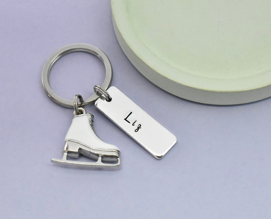 Personalised Ice Skating Keyring