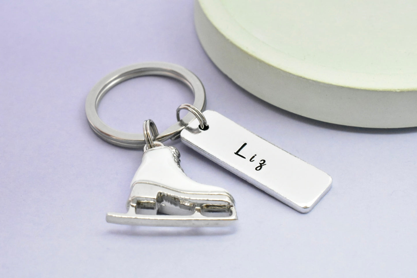 Personalised Ice Skating Keyring