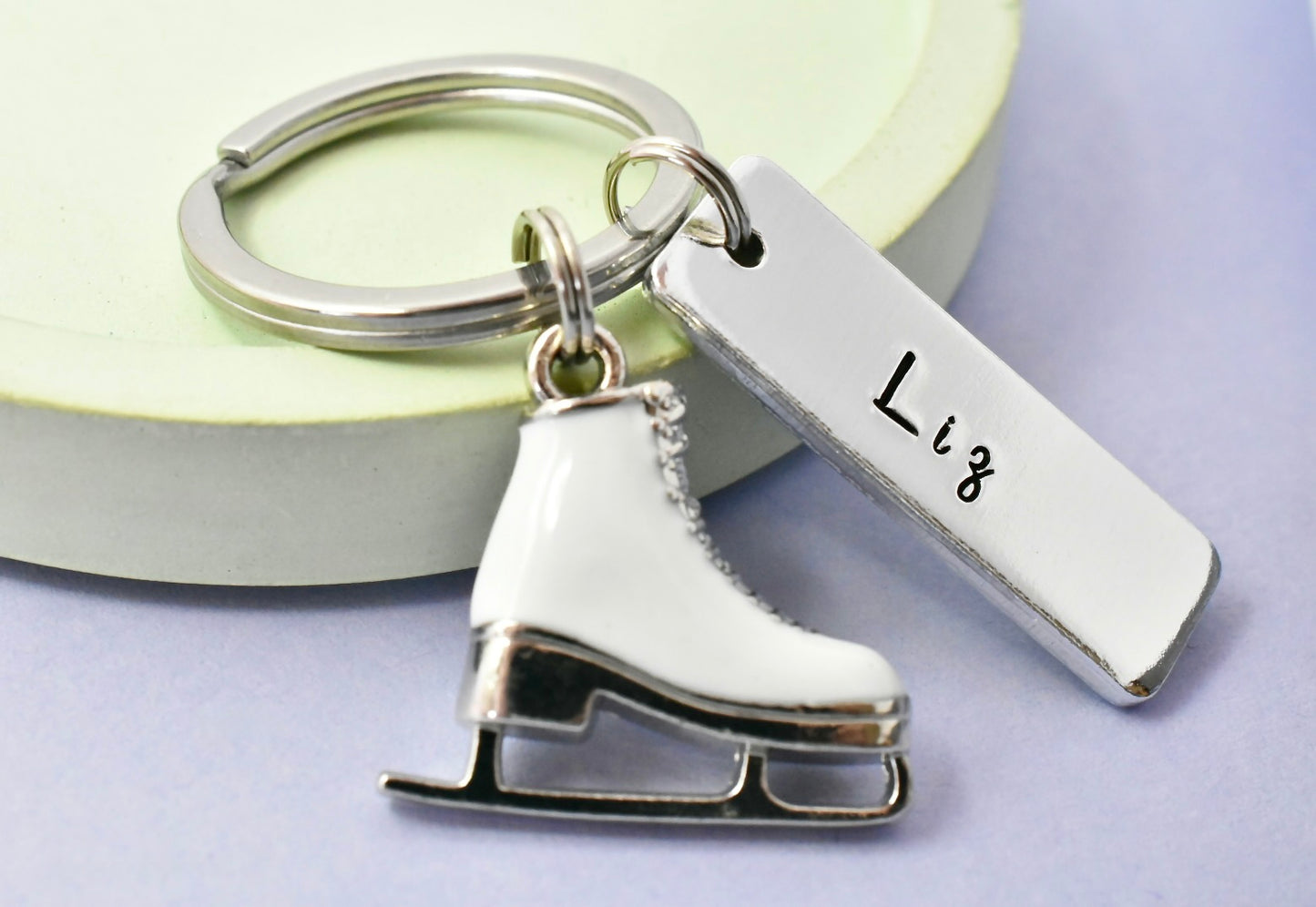 Personalised Ice Skating Keyring