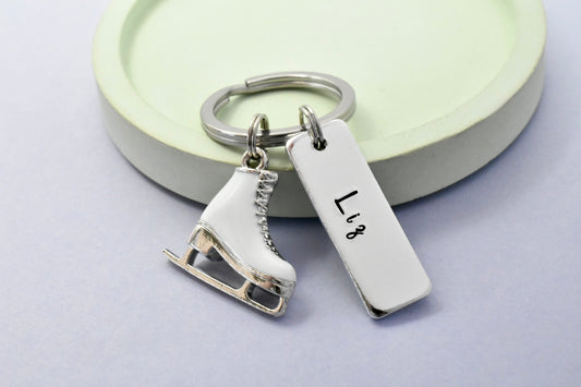 Personalised Ice Skating Keyring