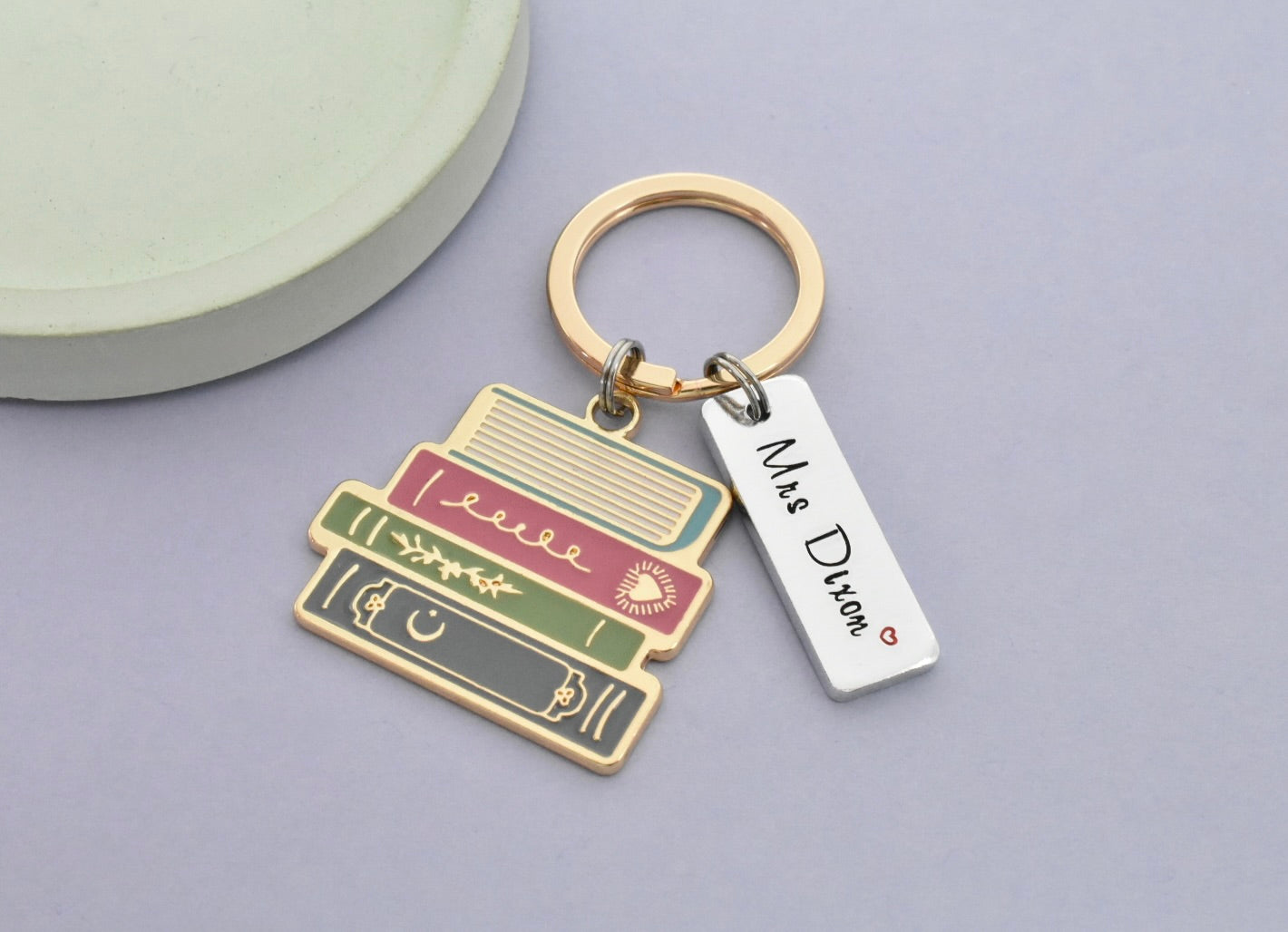 Personalised Bookworm Keyring