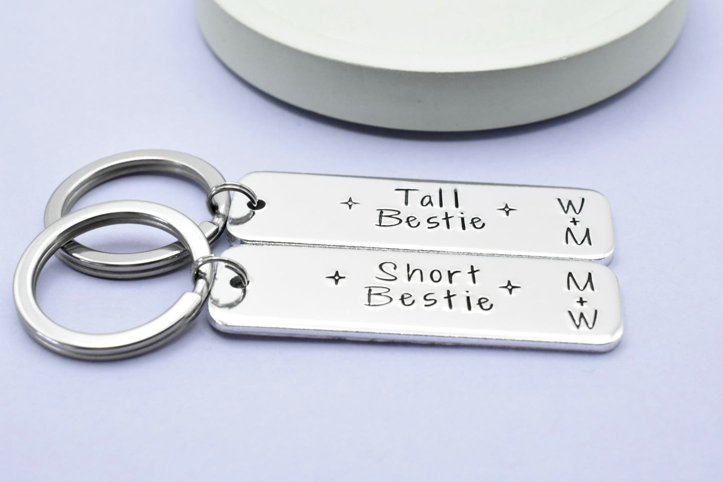 Short Bestie, Tall Bestie • Personalised Friendship Keyring • Friends Initials Set • Best Friend Gift • BFF • Friendship Gift
