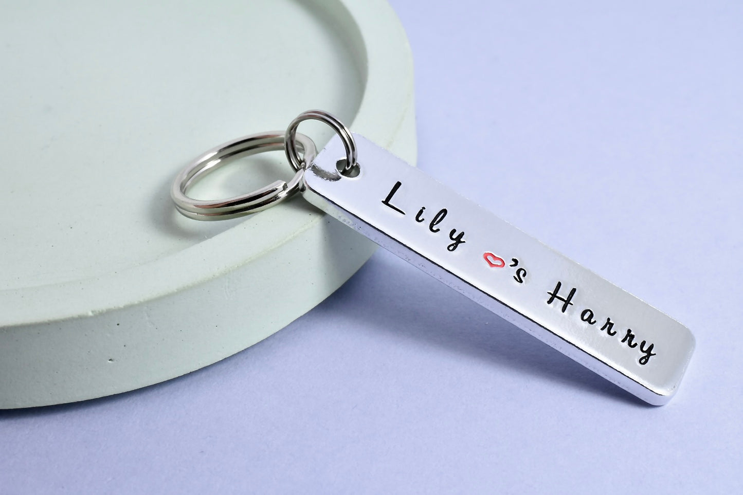 Couple's Keyring • Personalised Love Keyring • Old School • Young Love Key Chain • Boyfriend Hearts Girlfriend Gift • Romantic Gift