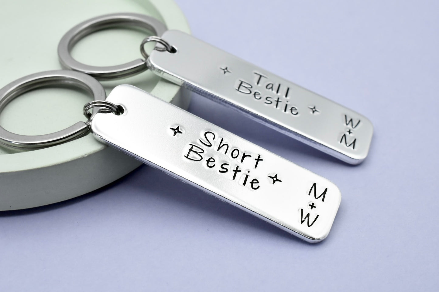 Short Bestie, Tall Bestie • Personalised Friendship Keyring • Friends Initials Set • Best Friend Gift • BFF • Friendship Gift