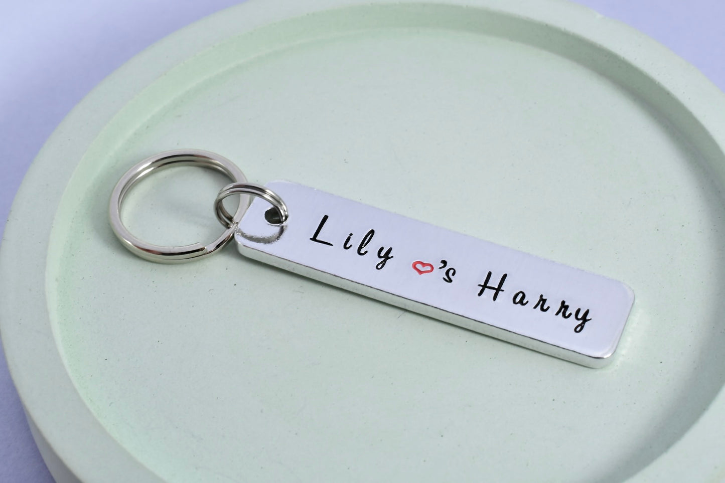 Couple's Keyring • Personalised Love Keyring • Old School • Young Love Key Chain • Boyfriend Hearts Girlfriend Gift • Romantic Gift