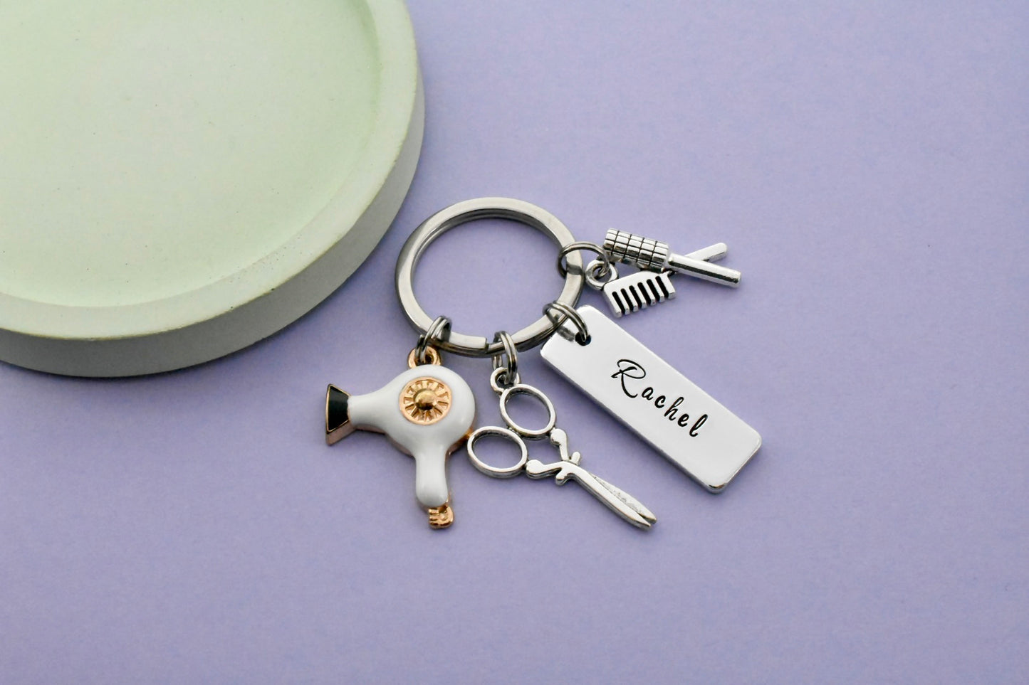 Personalised Hairdresser Keyring