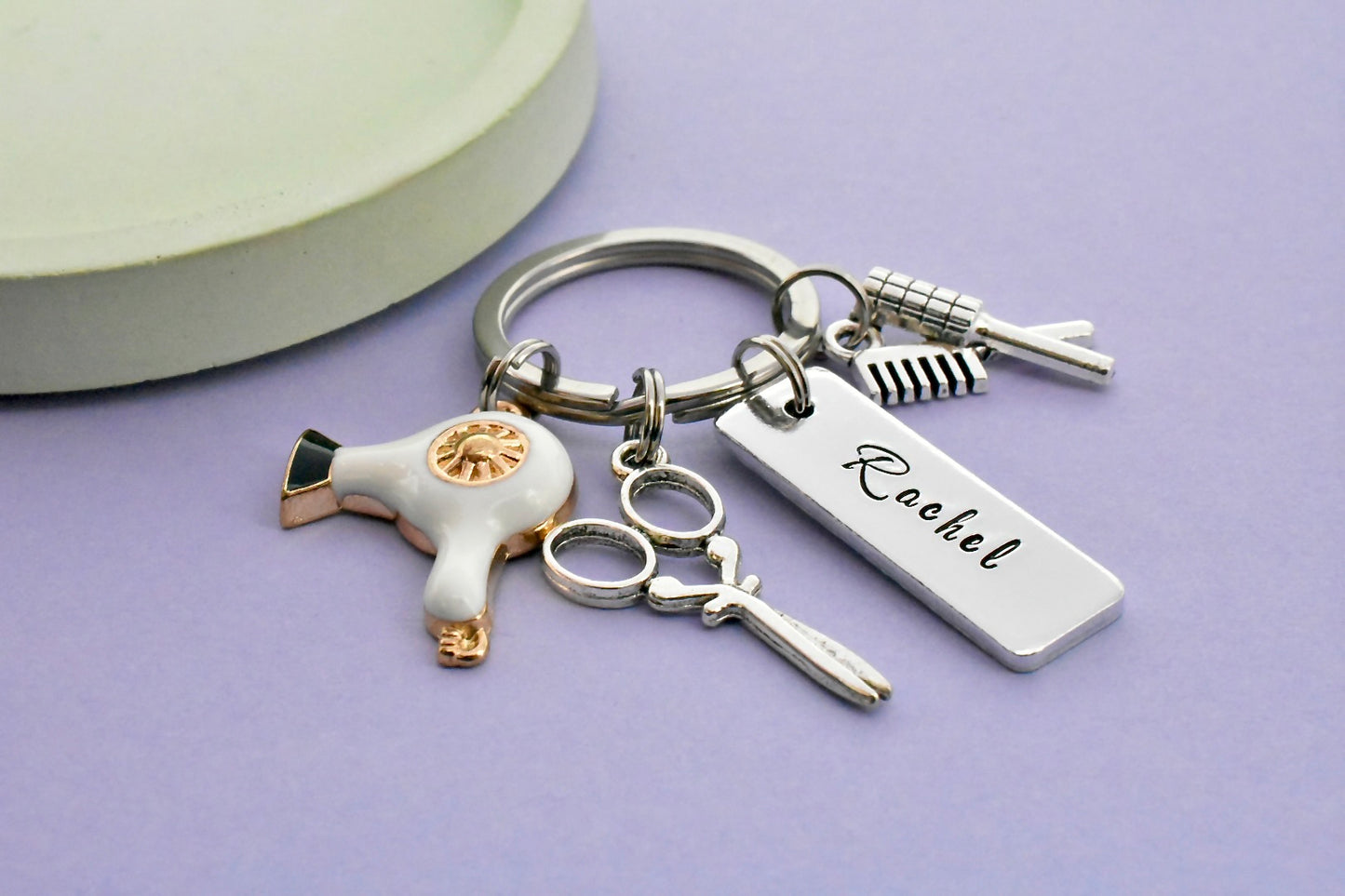 Personalised Hairdresser Keyring