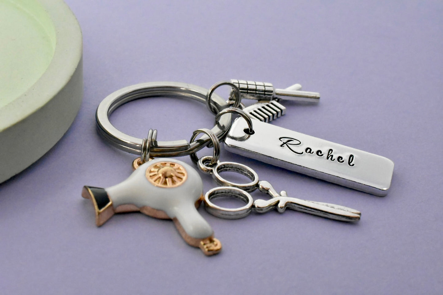 Personalised Hairdresser Keyring