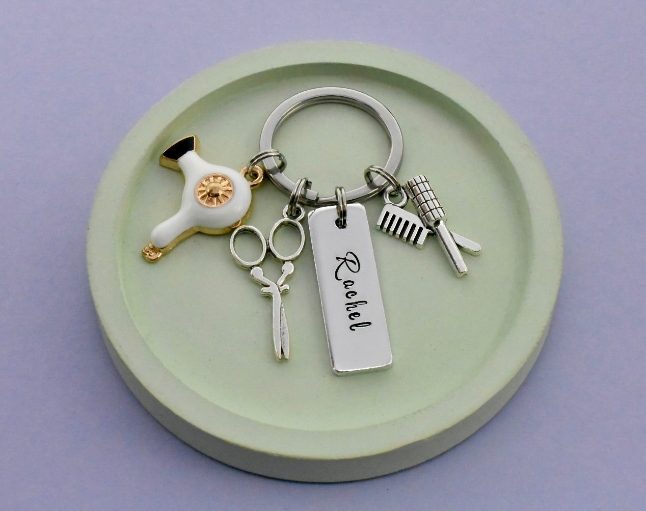 Personalised Hairdresser Keyring