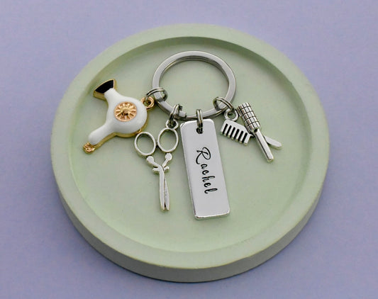 Personalised Hairdresser Keyring