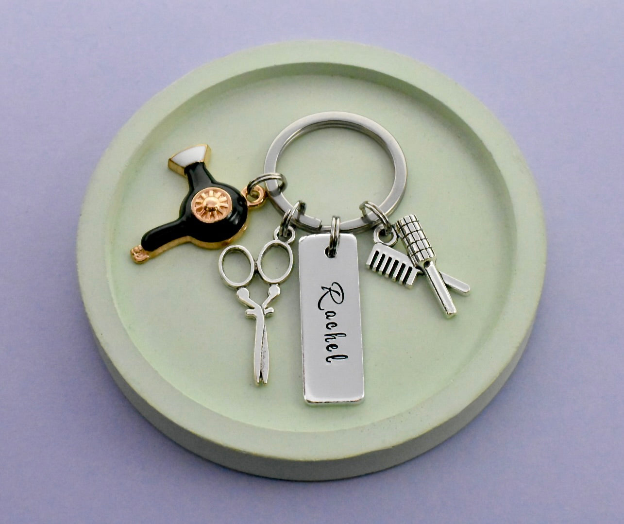 Personalised Hairdresser Keyring