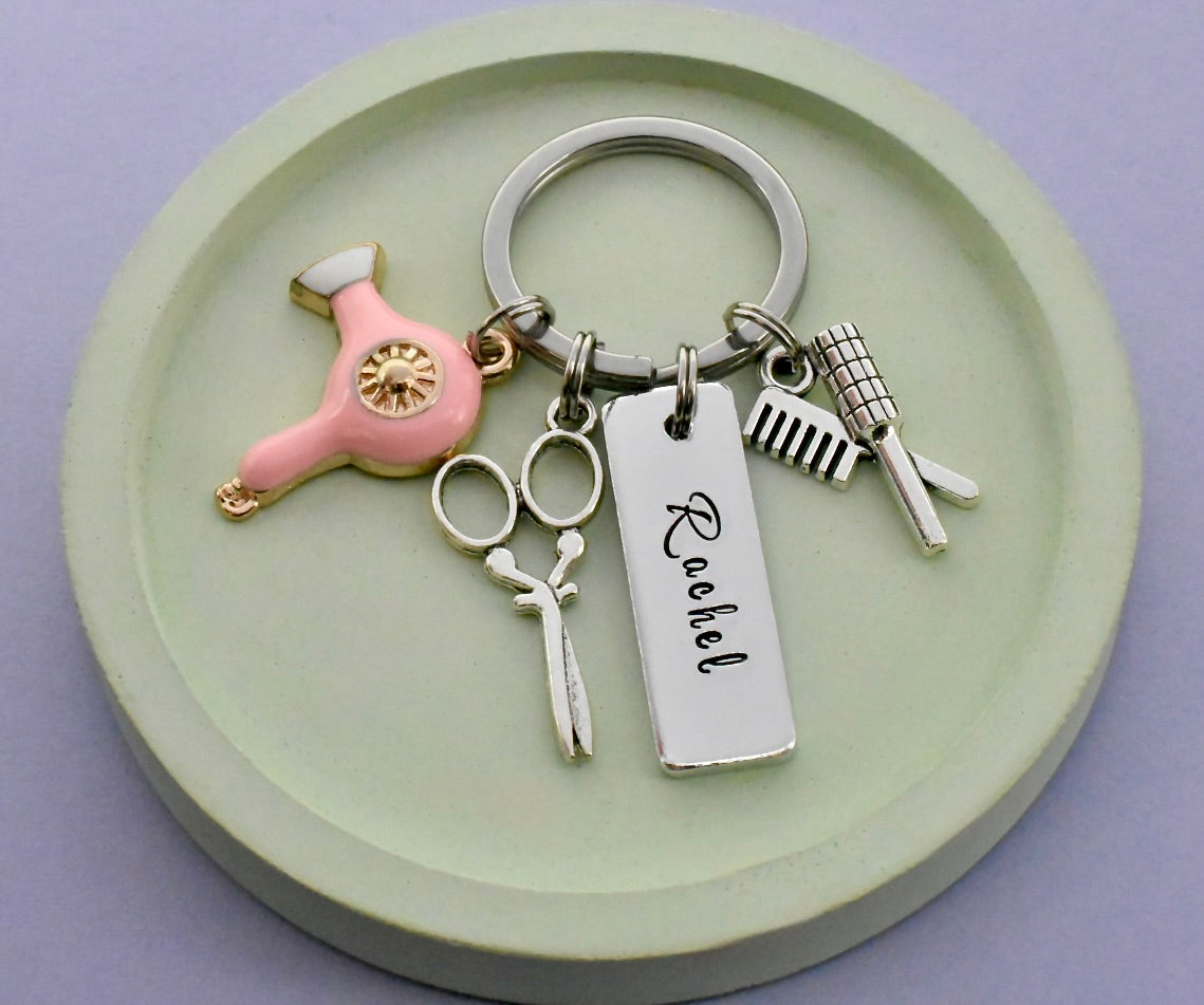 Personalised Hairdresser Keyring