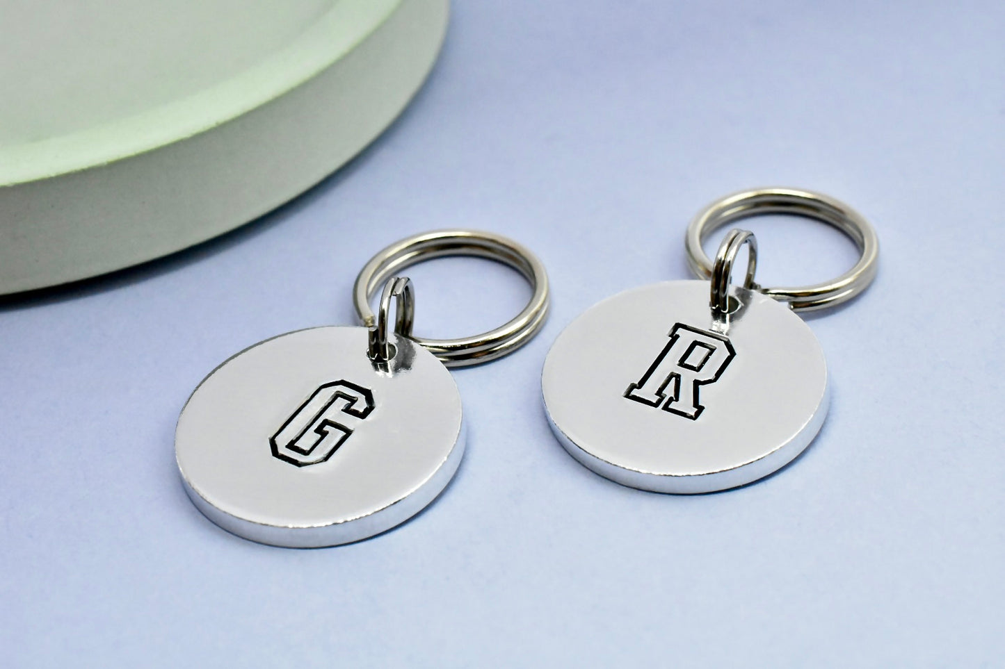 Personalised Initial Keyring • Hand Stamped Letter Keychain • Thoughtful Christmas Cracker Gift or Stocking Filler • Custom Mini Keepsake