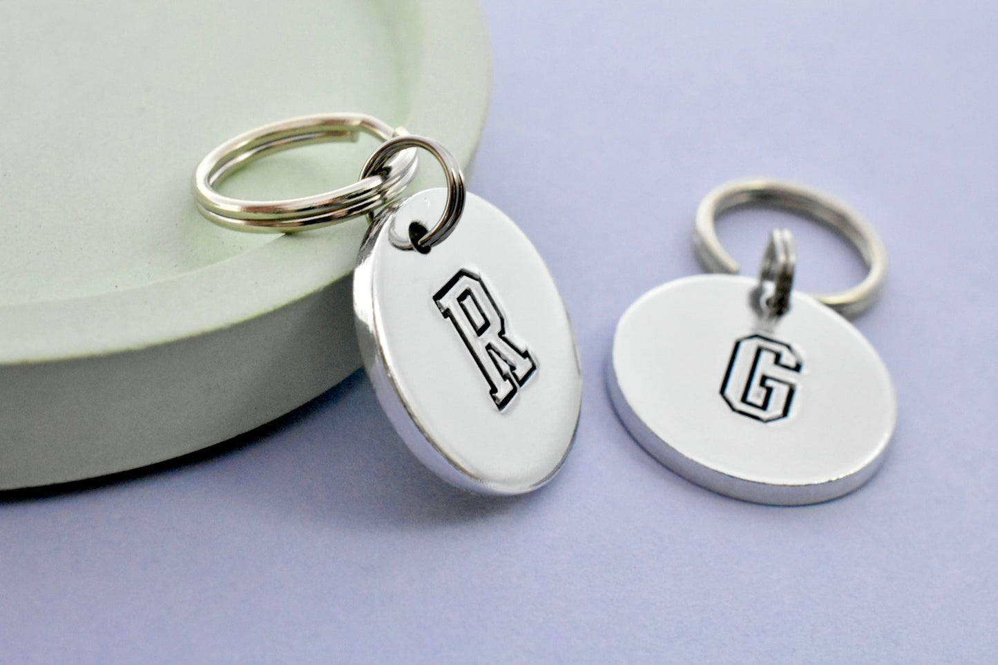 Personalised Initial Keyring • Hand Stamped Letter Keychain • Thoughtful Christmas Cracker Gift or Stocking Filler • Custom Mini Keepsake