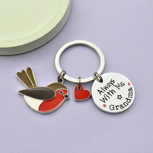Personalised Robin Memorial Keyring | Always With Me or Always With You
