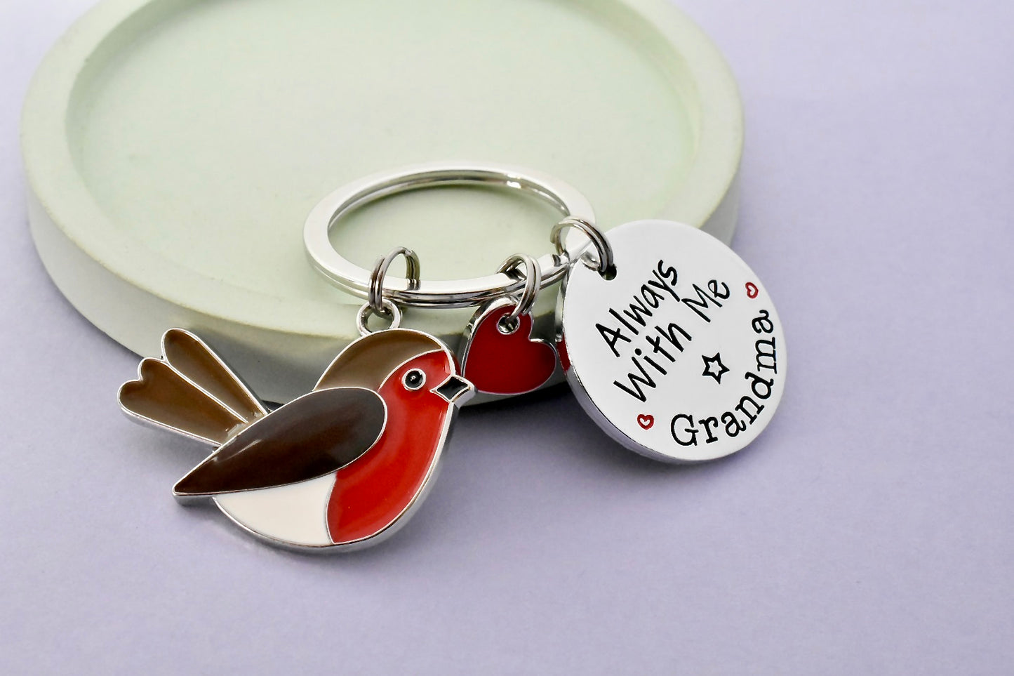 Personalised Robin Memorial Keyring | Always With Me or Always With You