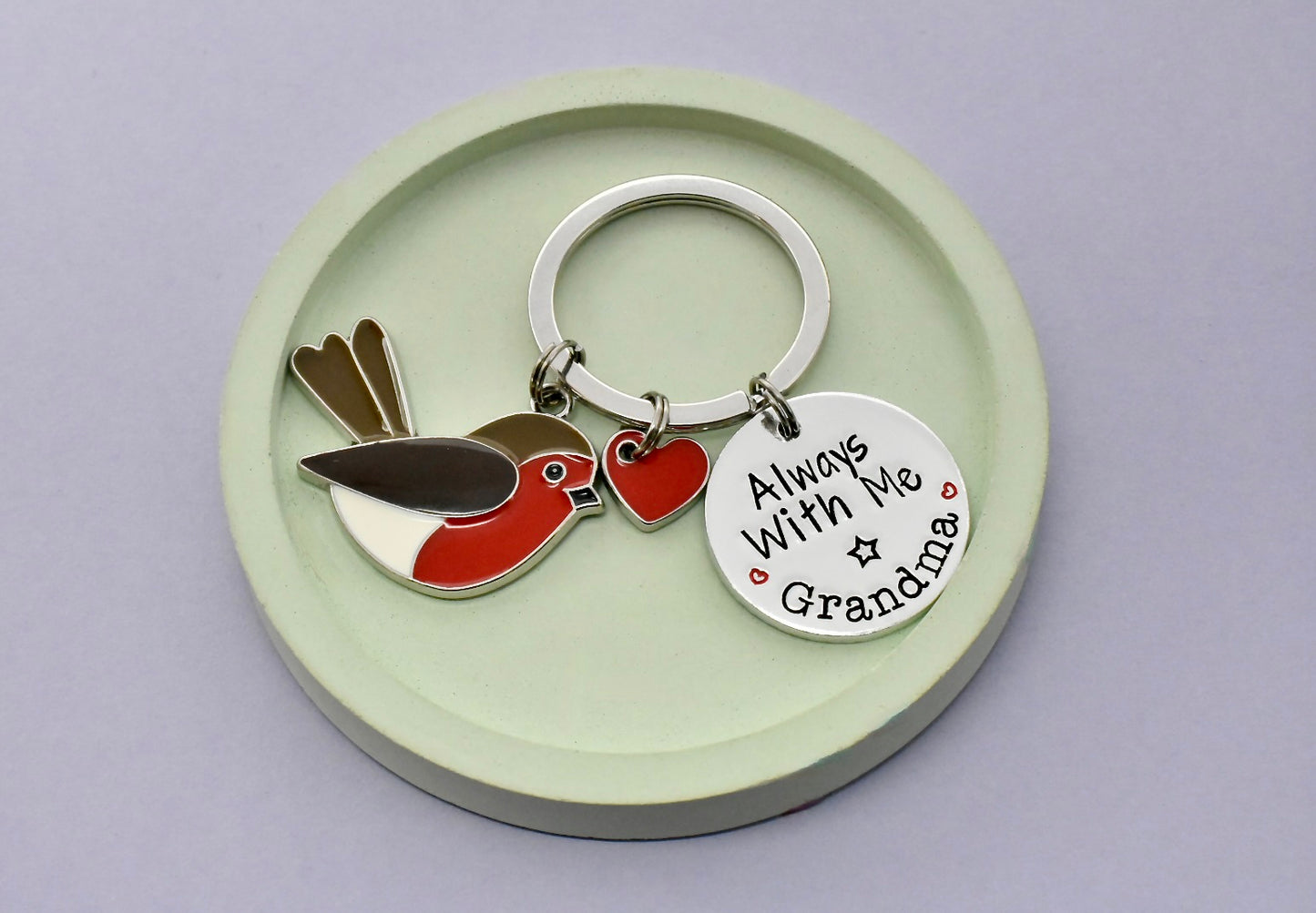 Personalised Robin Memorial Keyring | Always With Me or Always With You